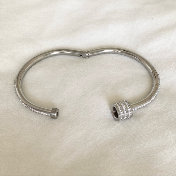 Silver and Diamond Bangle Stackable Bracelet New NWT - Picture 10 of 12